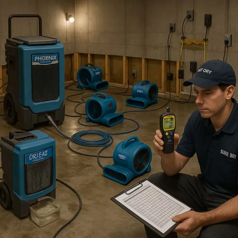 Structural Drying and Dehumidification process in Burlington, WI